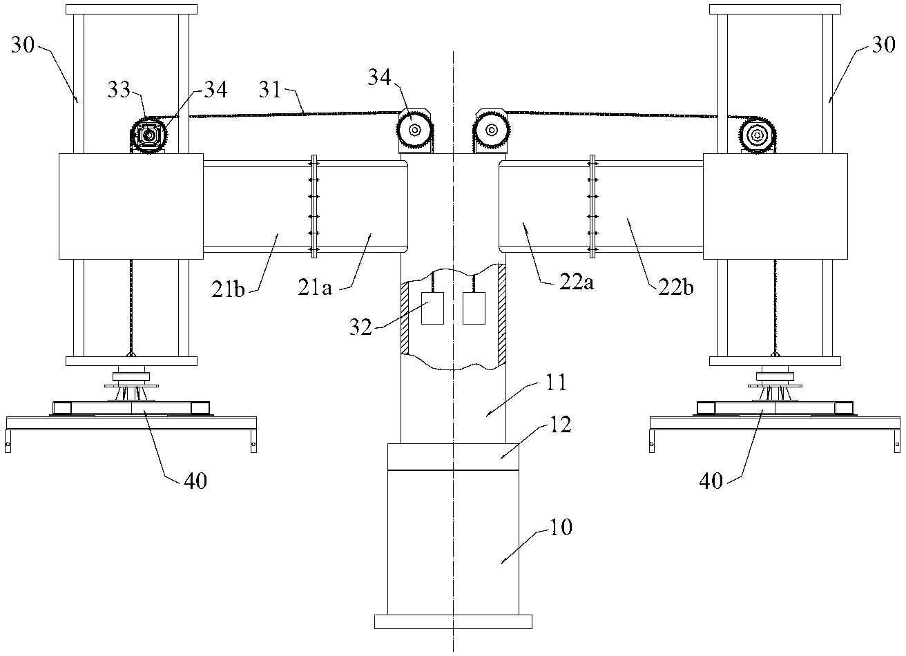 Tower rotating multi-arm full-automatic setting machine