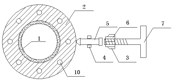 Opening device and method for disassembling mining air and water pipeline flange