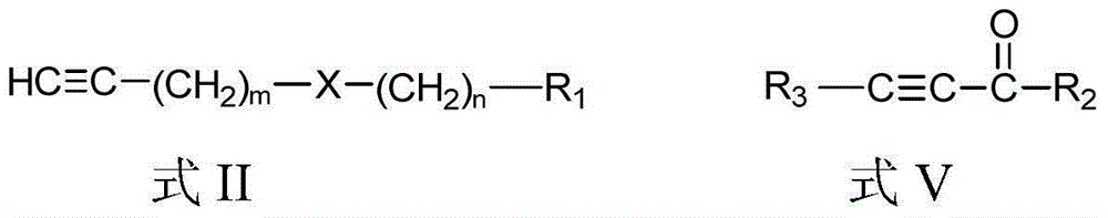 Chain polyacetylene compound and preparation method and application thereof