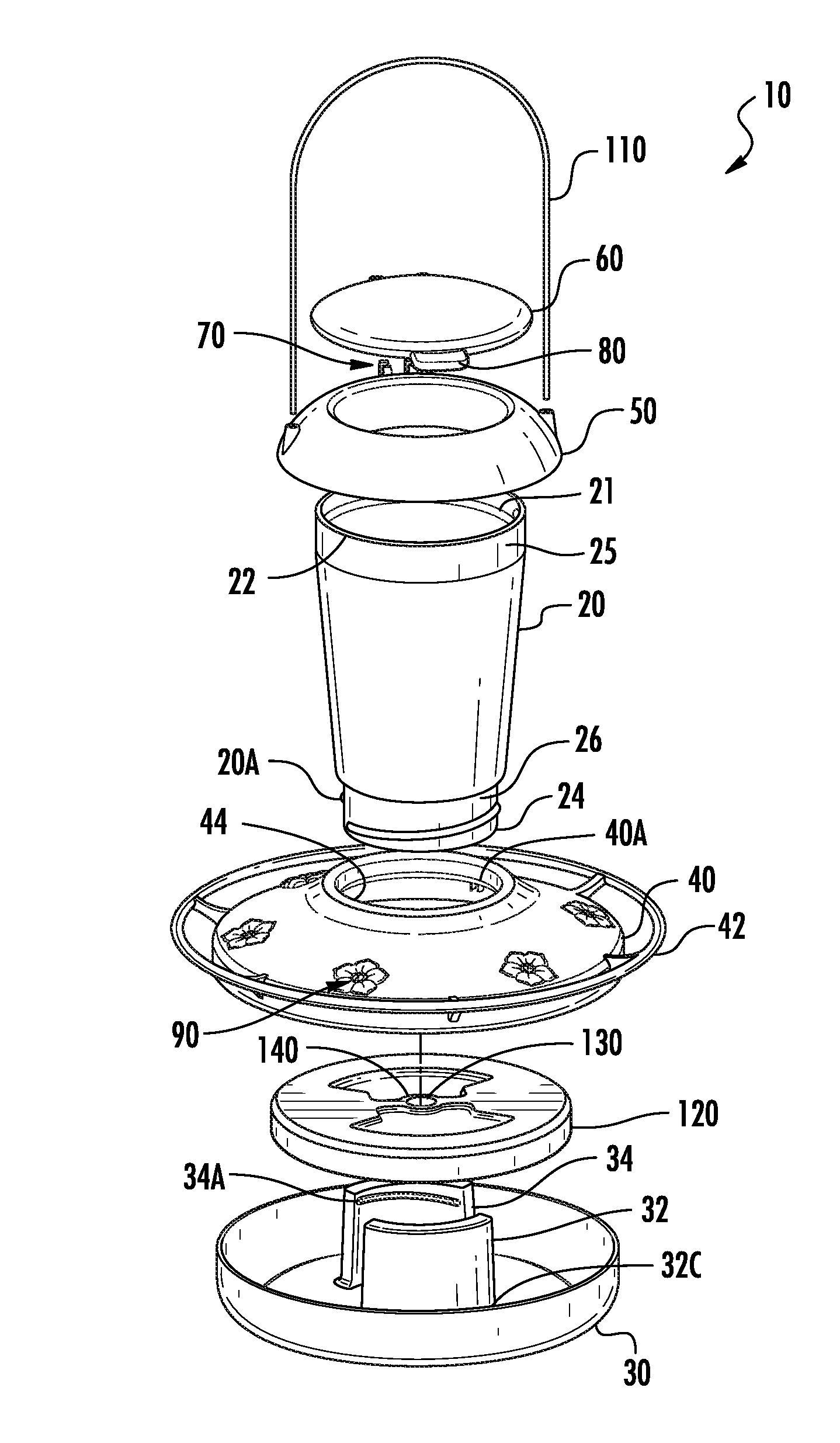 Nectar feeder having a float with flush stopper