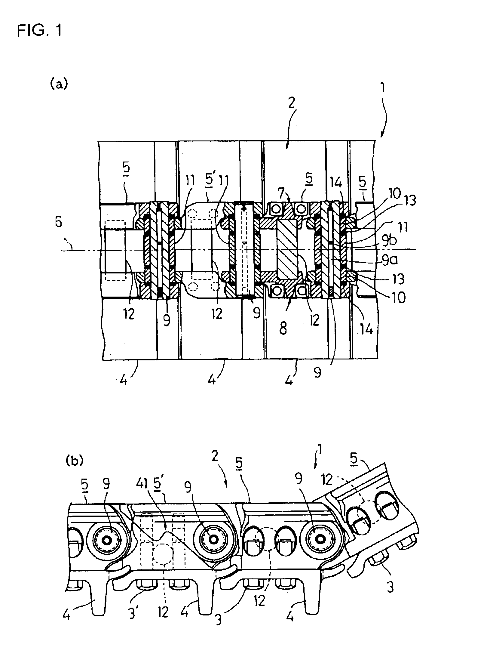 Rotary bushing type crawler track