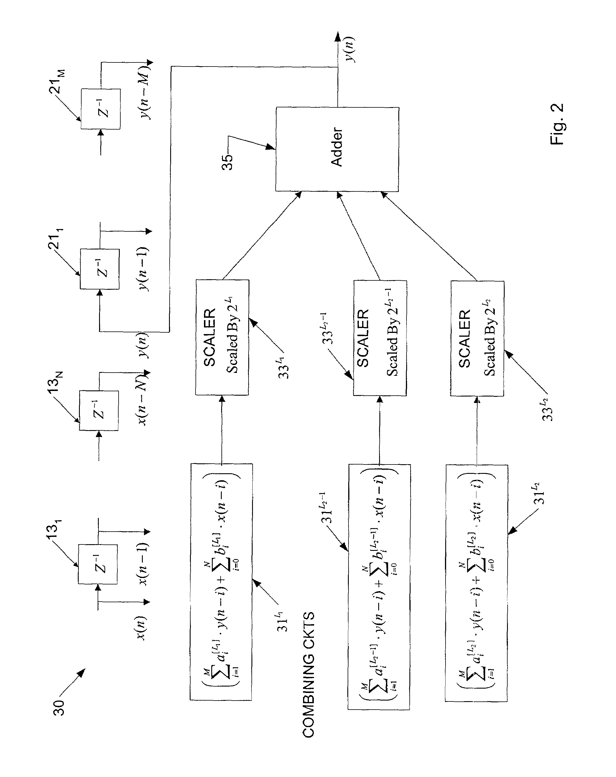 Implementation of digital filter with reduced hardware