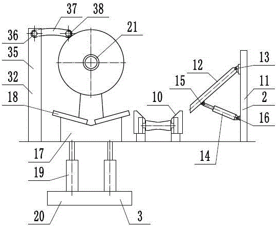 An aluminum coil transmission and winding device