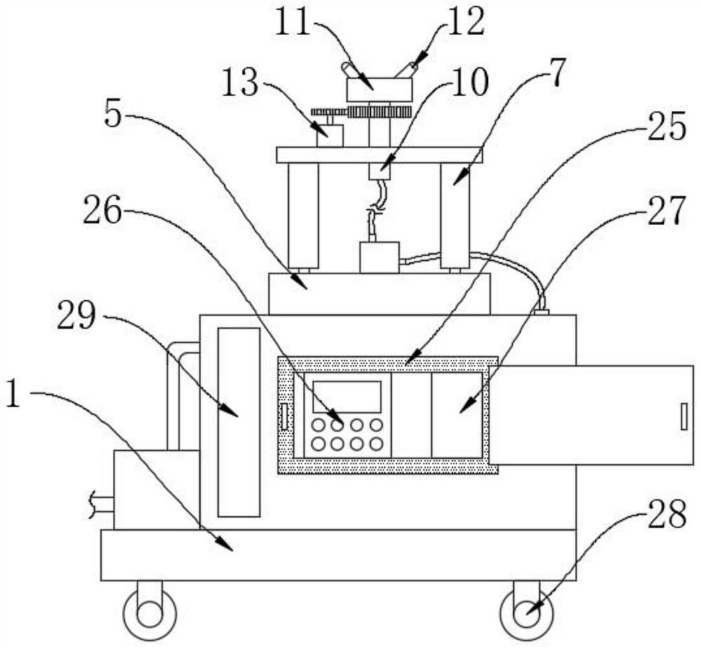 Underground coal mine height-adjustable spraying dust falling device