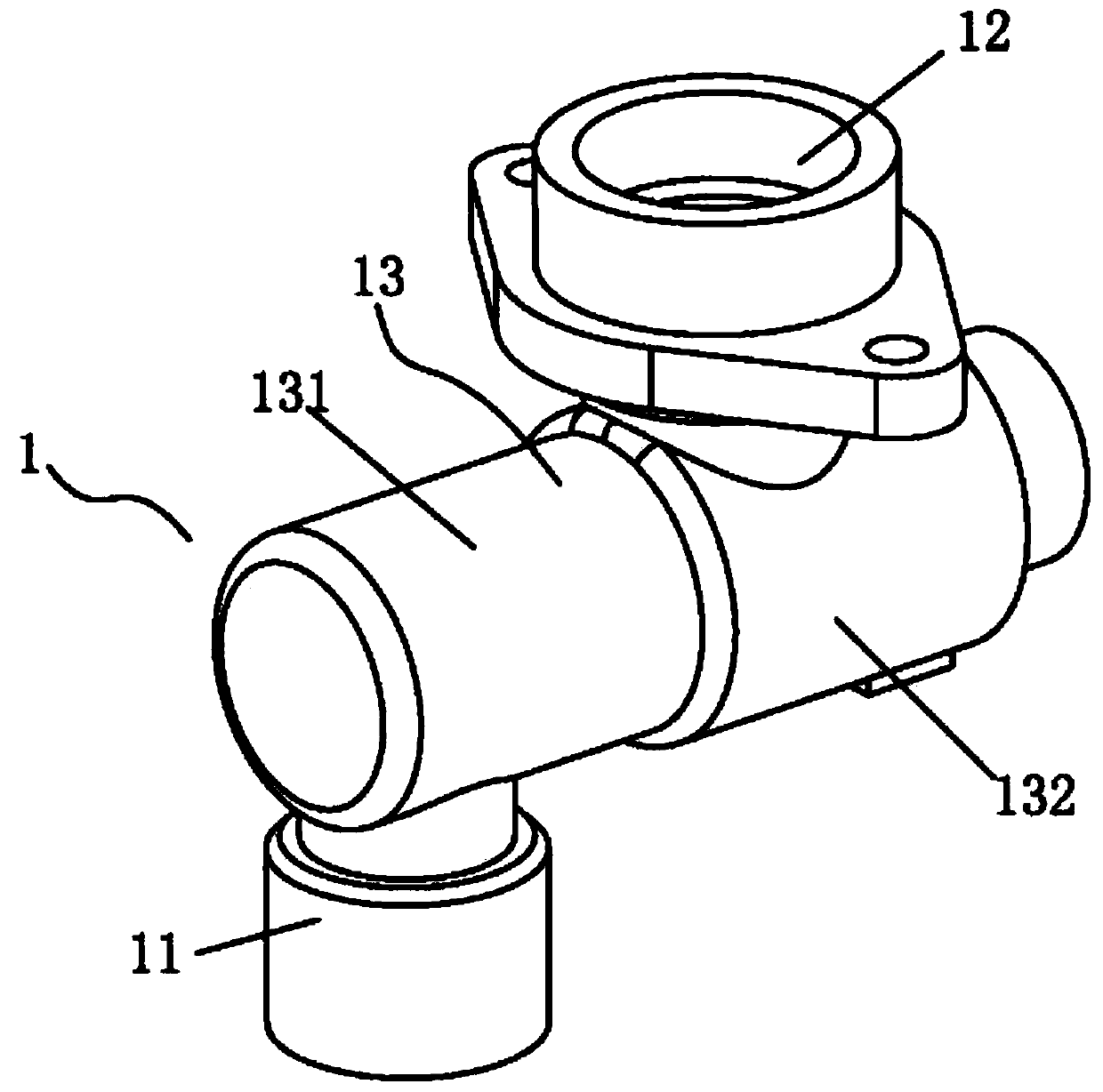 Water inlet connector with steady flow pressure relief and used for gas hot water device