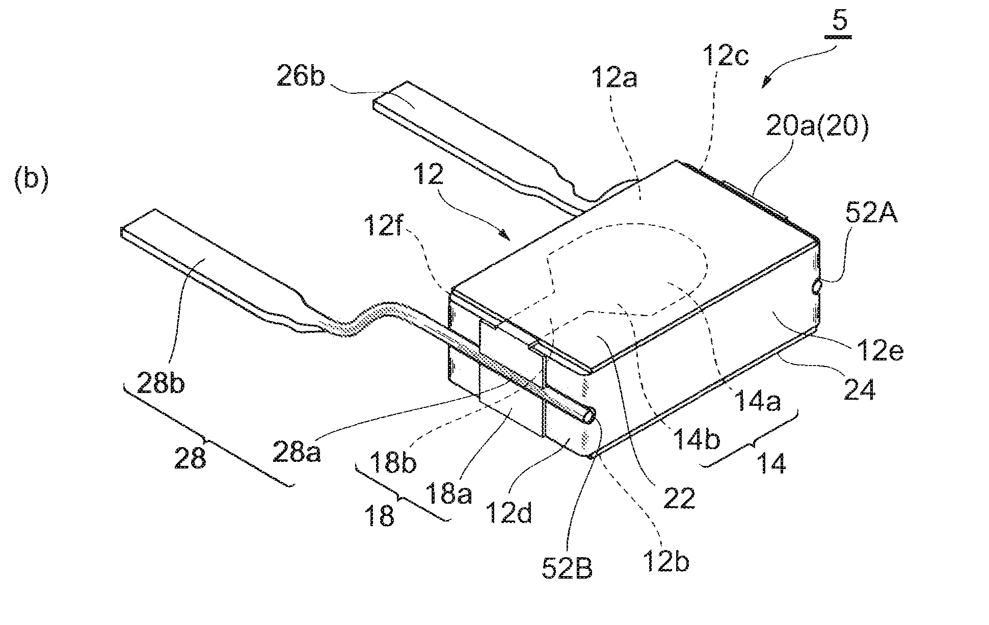 Electronic component, mounted structure, and inverter device therewith