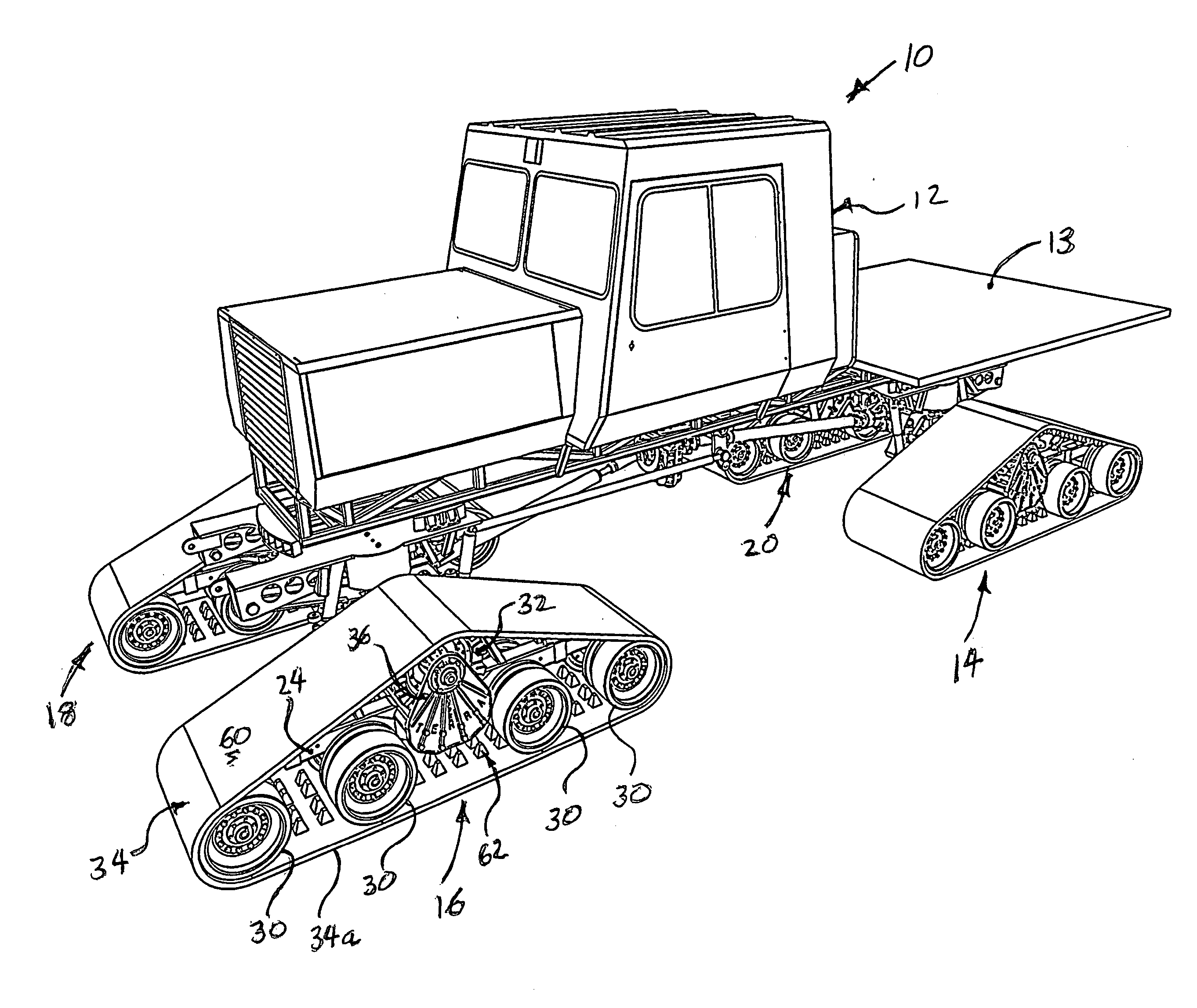 Tracked vehicle with improved track drive unit