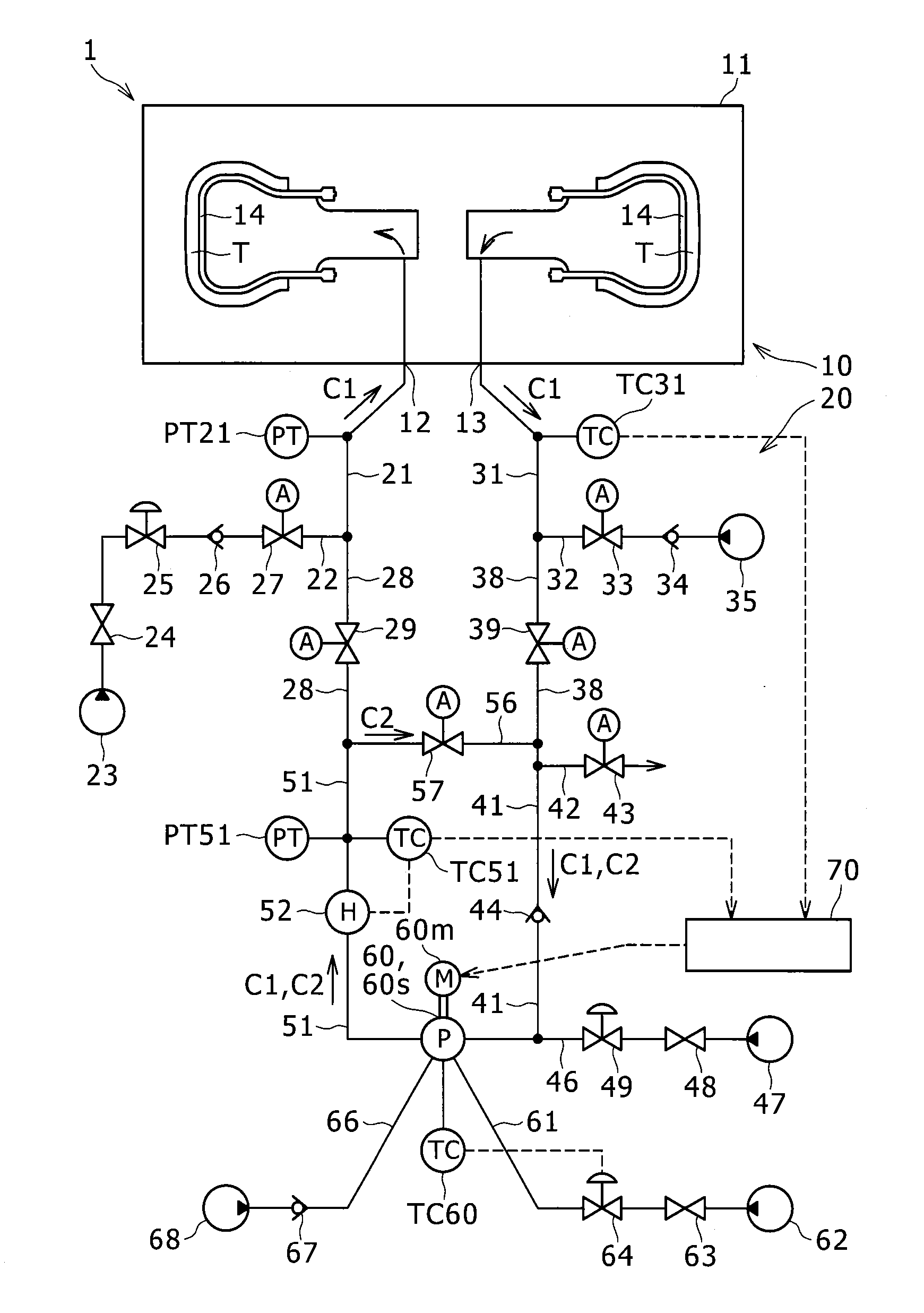 Tire vulcanizing method, and tire vulcanizer