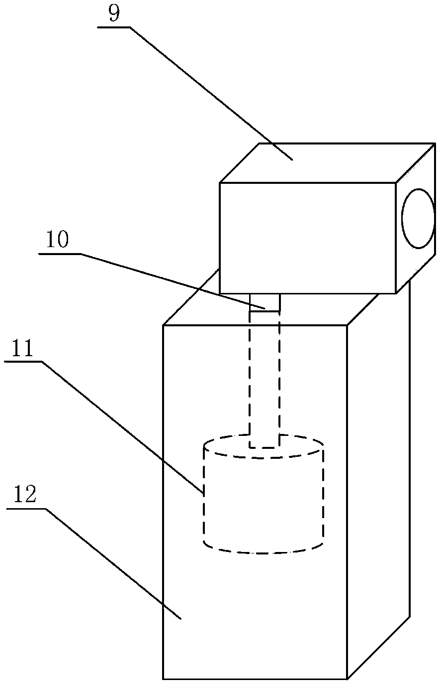 Steel rail wearing detecting device