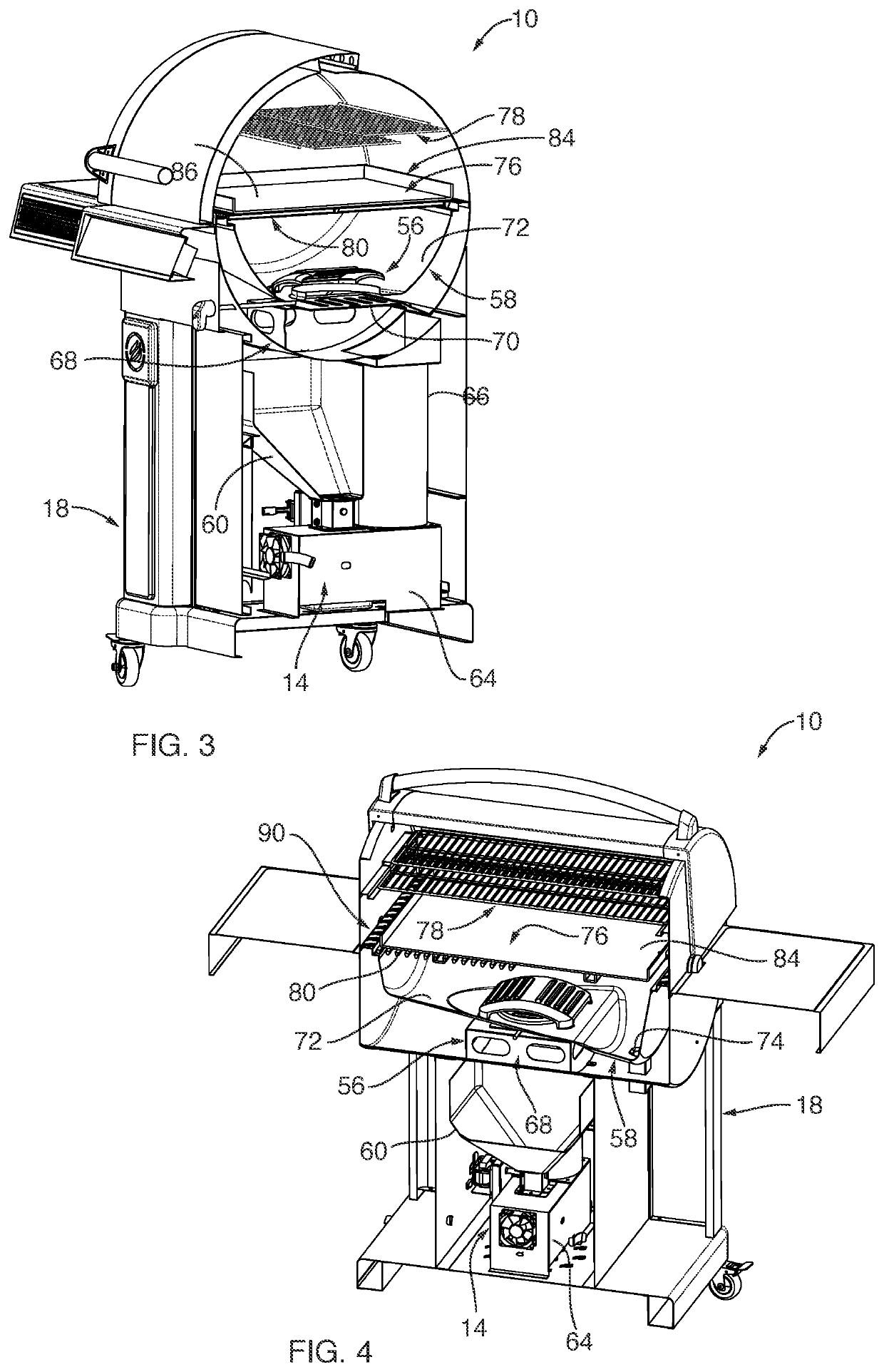 Outdoor cooking station for smoking food and method thereof