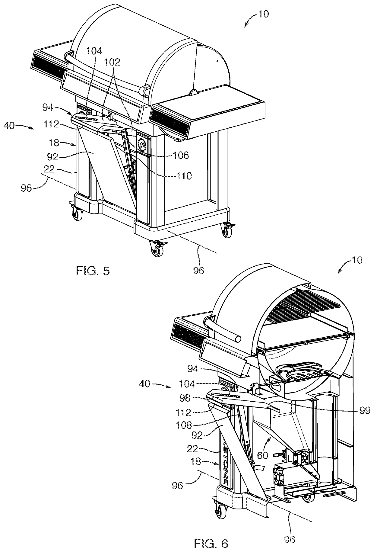 Outdoor cooking station for smoking food and method thereof