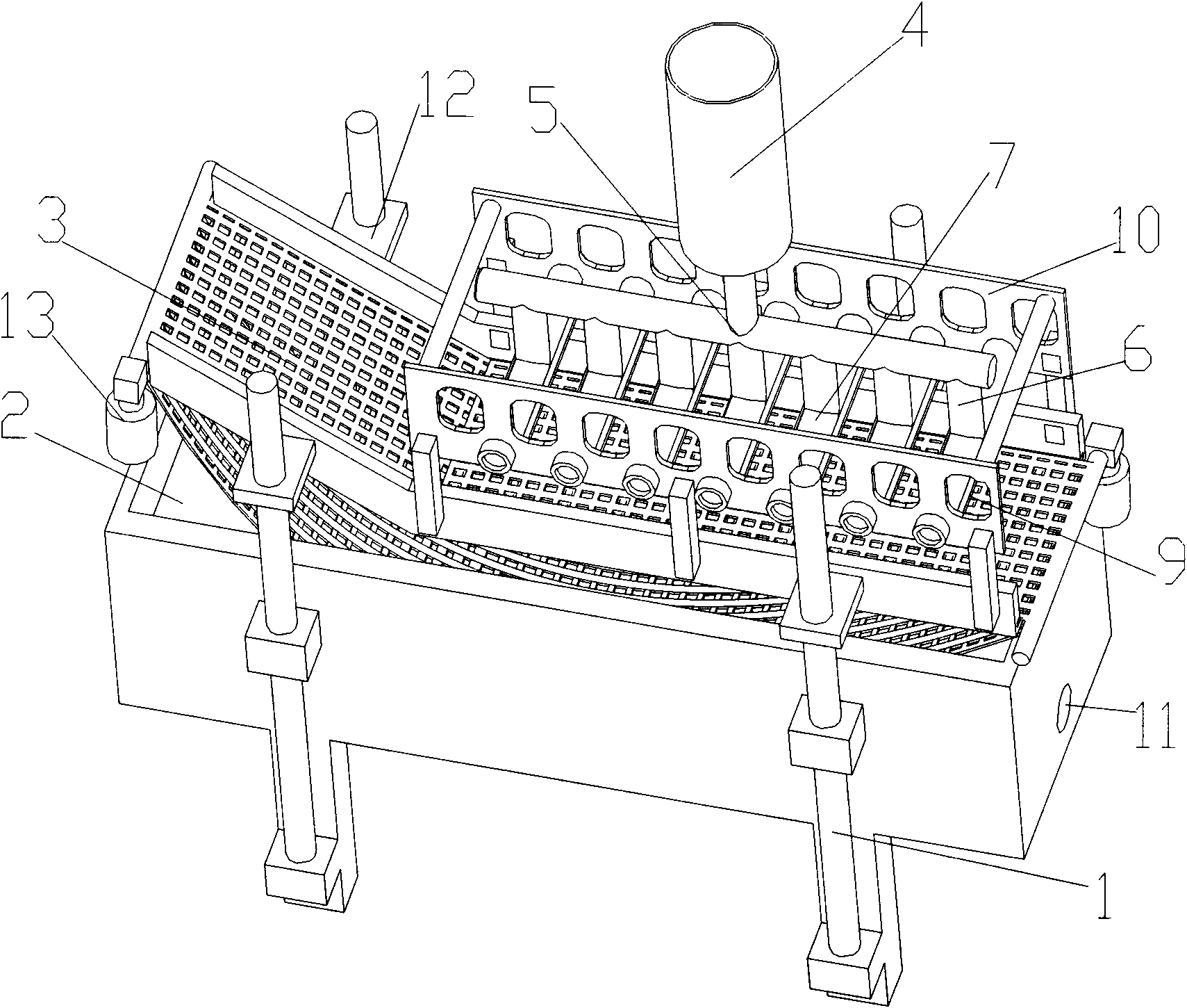 Oil-curtain-type frying machine