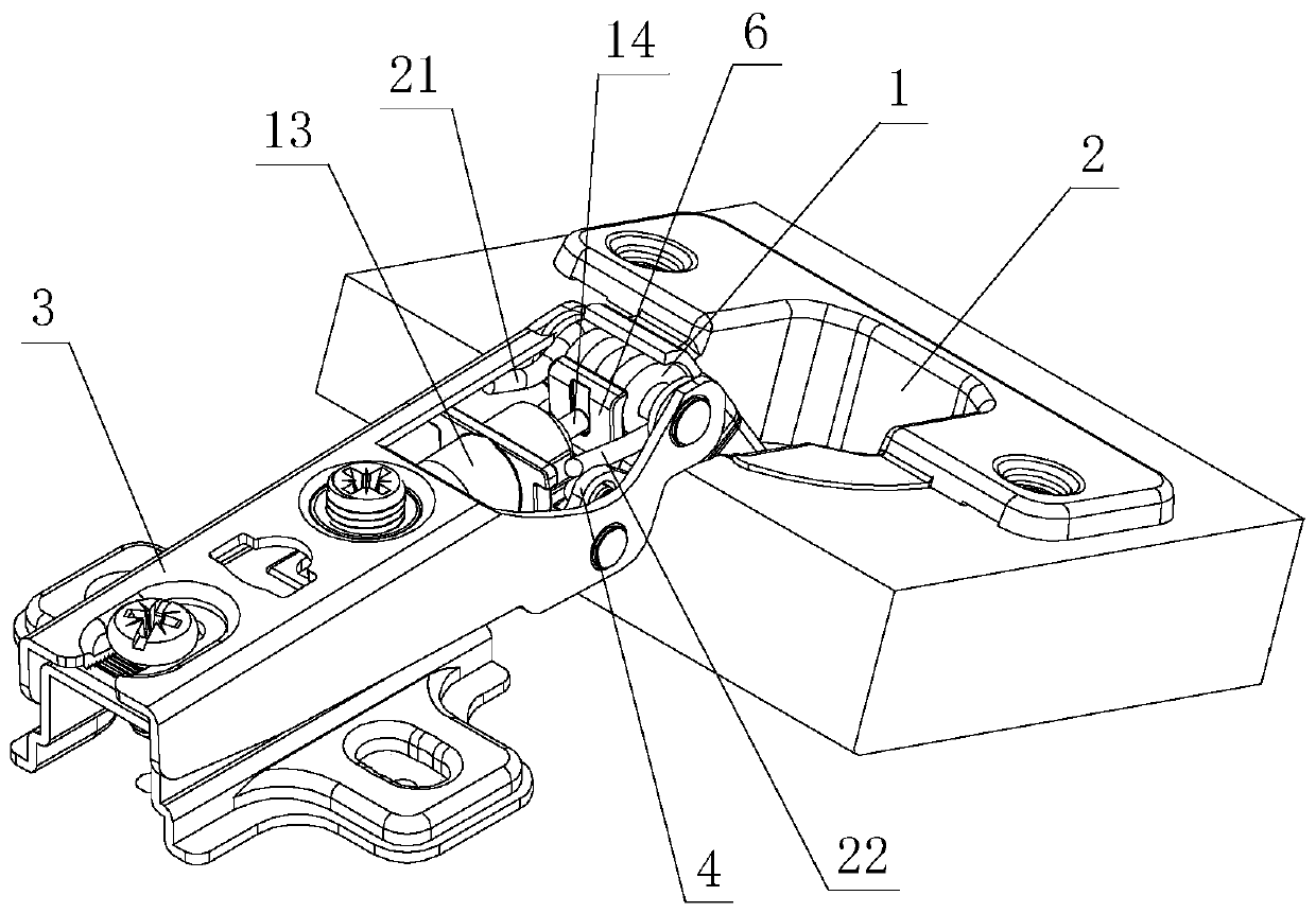 Integrated optimized damping structure of furniture hinge