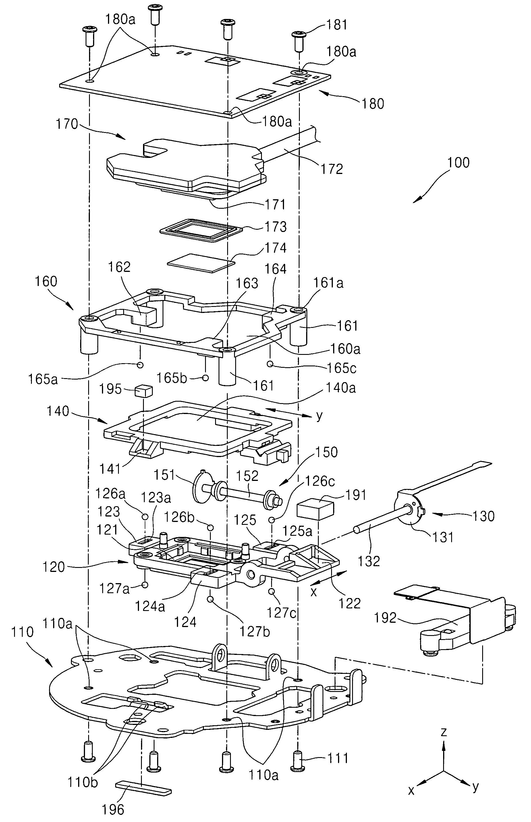 Shake correction module for photographing apparatus