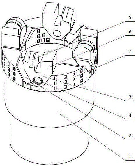 PDC (Polycrystalline diamond compact)-impregnated segment hybrid self-adaptive drill bit