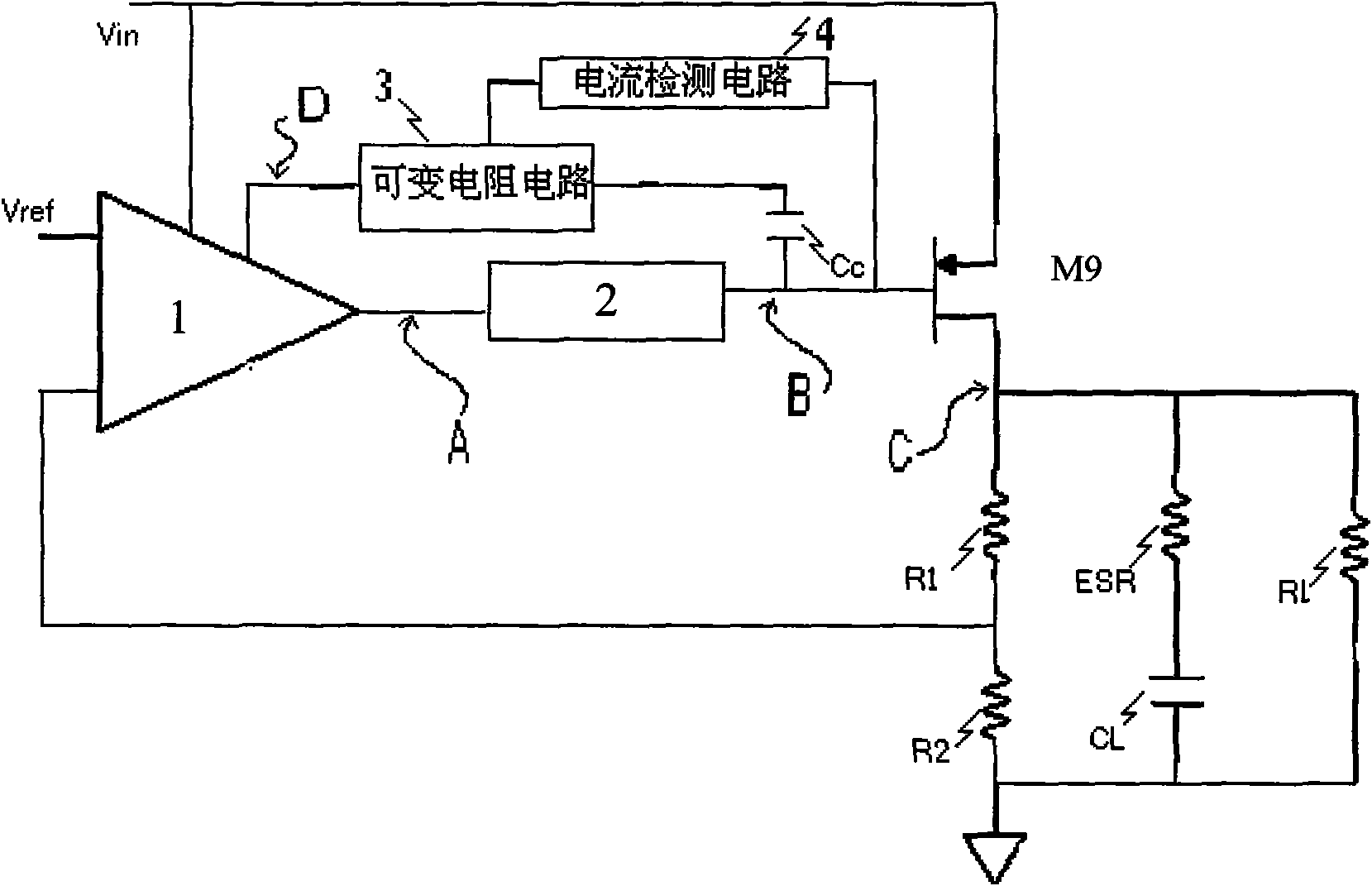 Self-adaption zero-frequency compensation circuit in low-voltage difference linear voltage regulator