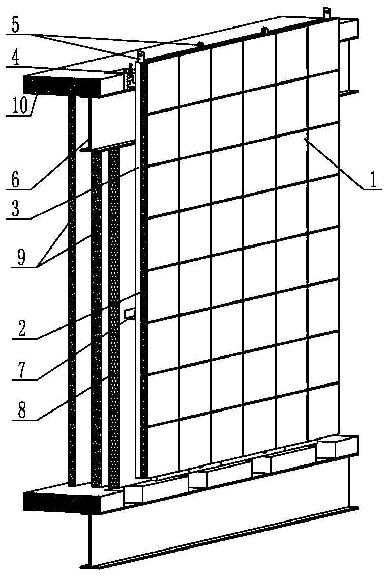 Steel-structured prefabricated building unit composite wall and assembly method thereof