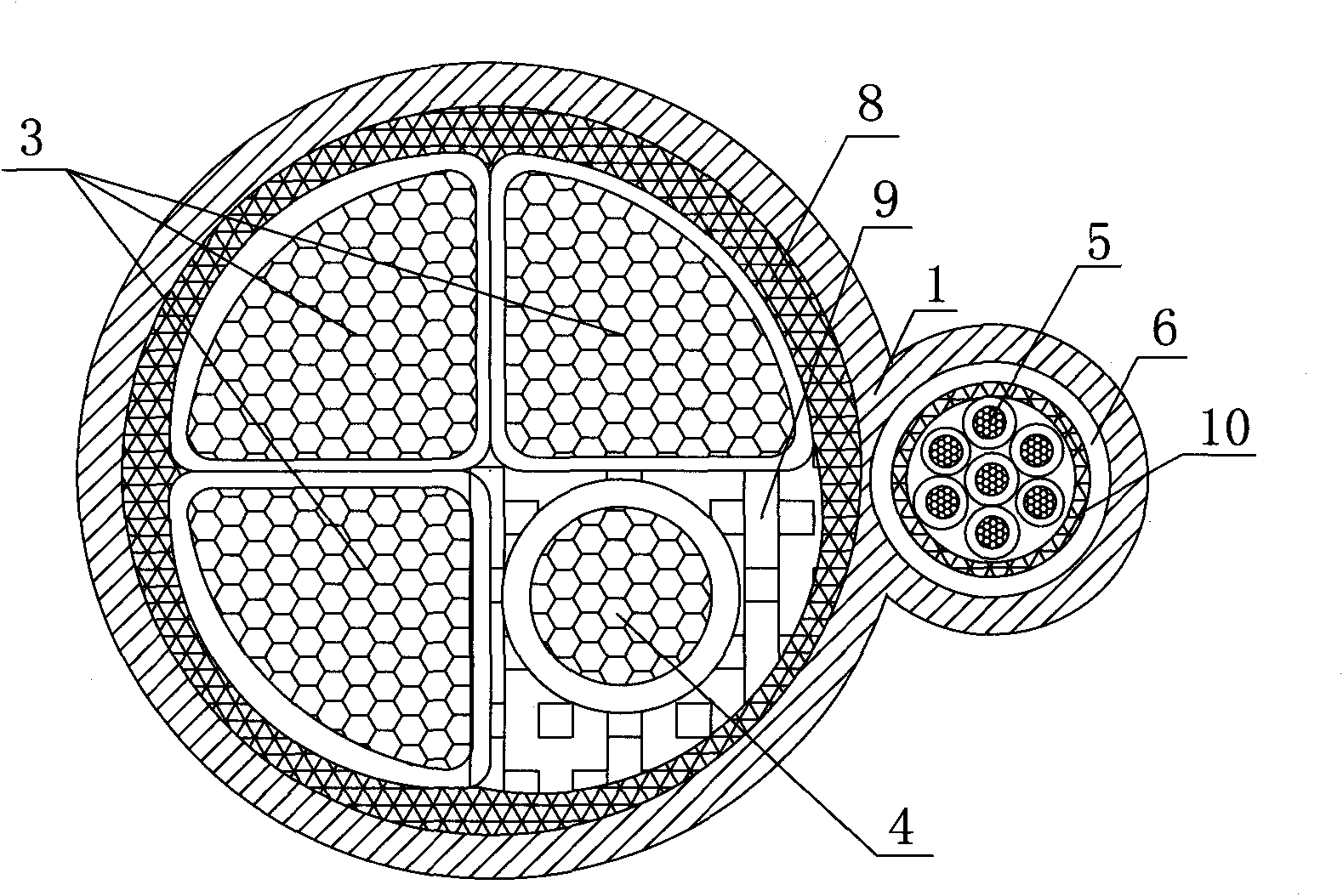 Strong and weak current composite cable and manufacturing method thereof