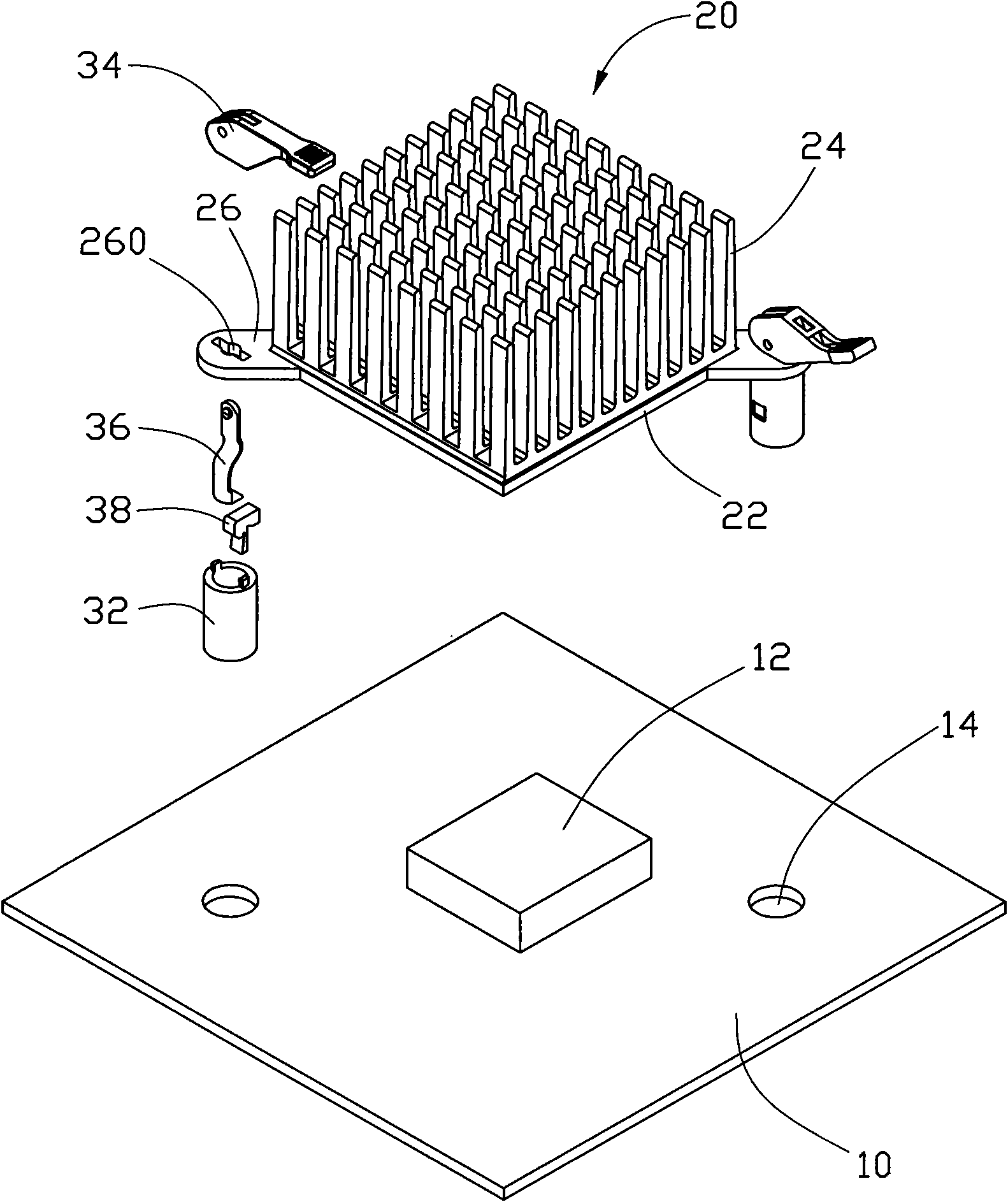 Heat dissipating combination