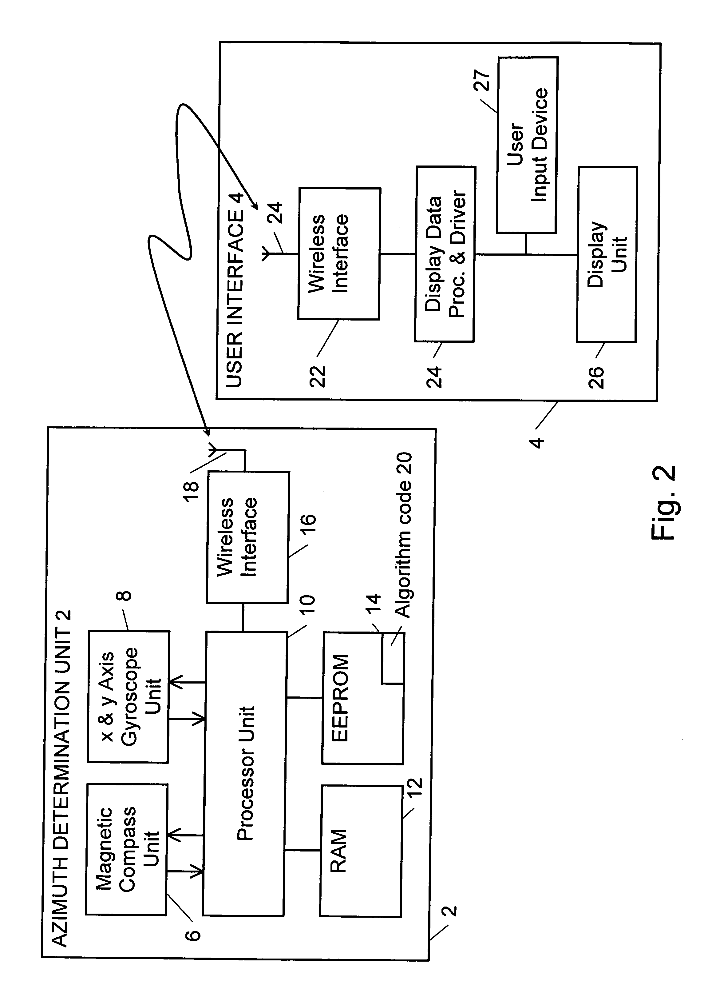 Method, apparatus and computer program for azimuth determination e.g. for autonomous navigation applications