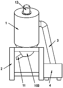 Aquaculture production feed mixing device with automatic filling function