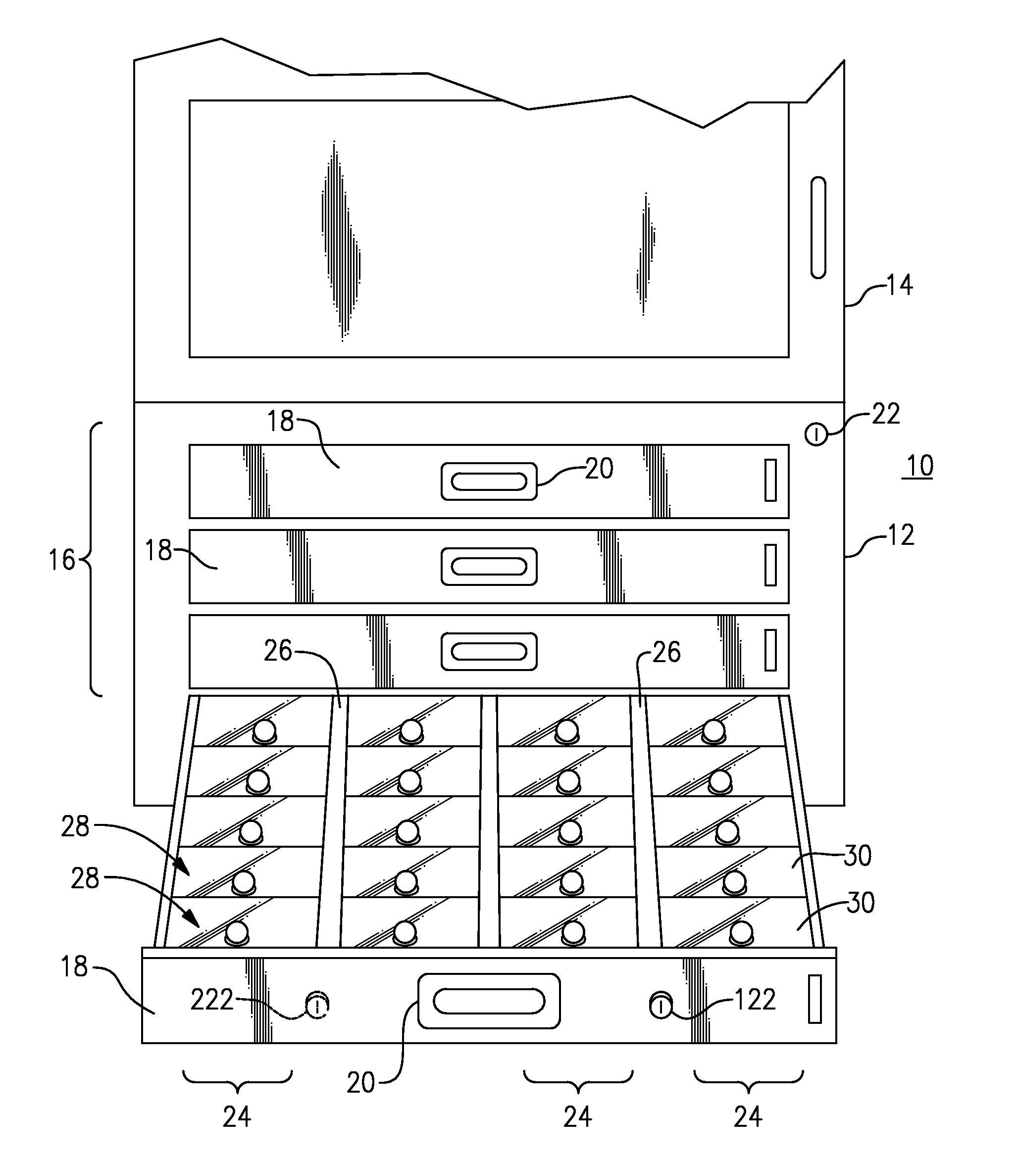 Locking Bin Drawer with Slide-out Trays for Medications Cabinet