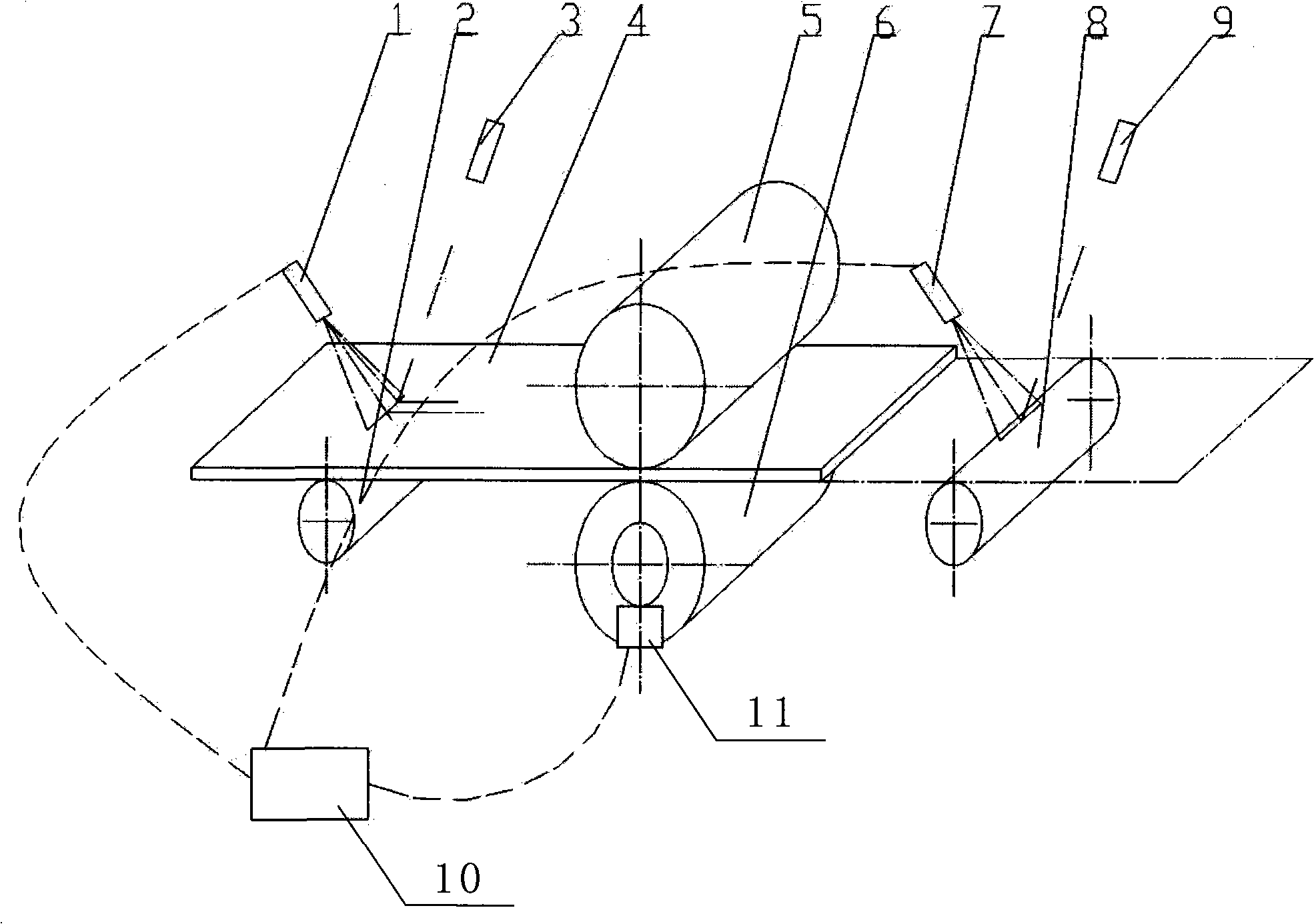 Online thickness measurement and control method for metal alloy sheet strip hot rolling mill