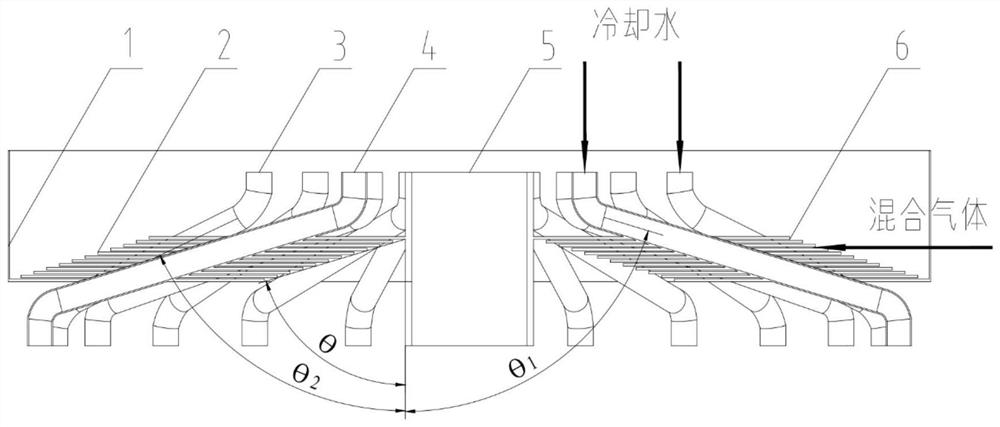 Reducing ring rib water-cooling type surface combustion gas appliance