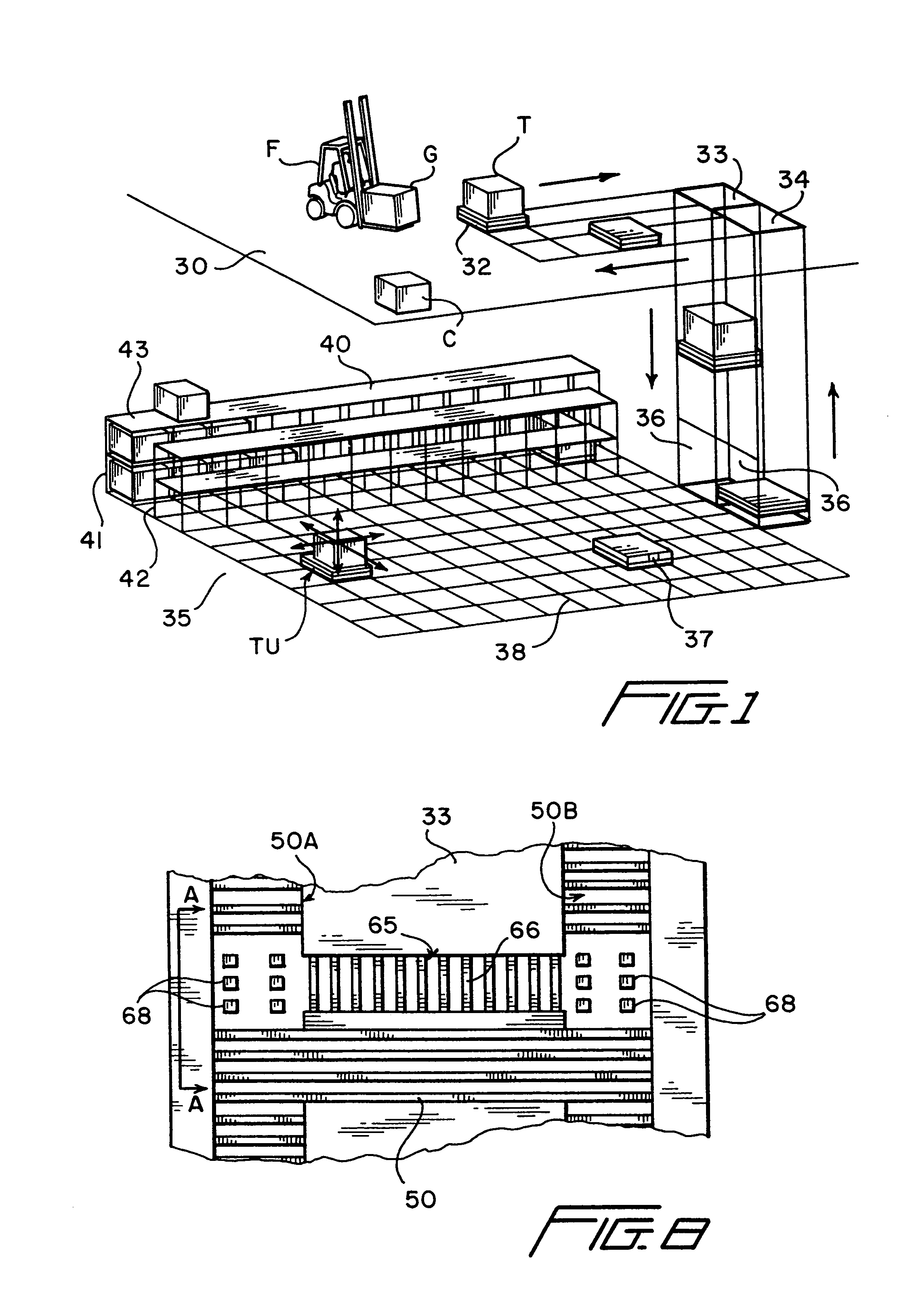 Automated material handling system with motorized transfer vehicles