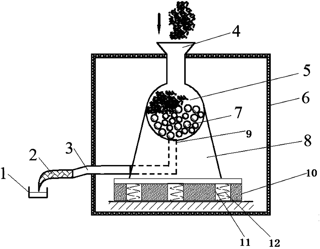 Method and device for crushing neodymium iron boron magnetic powder aggregate