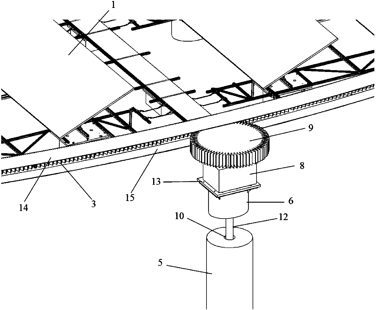 Floating waterborne photovoltaic solar azimuth tracking system