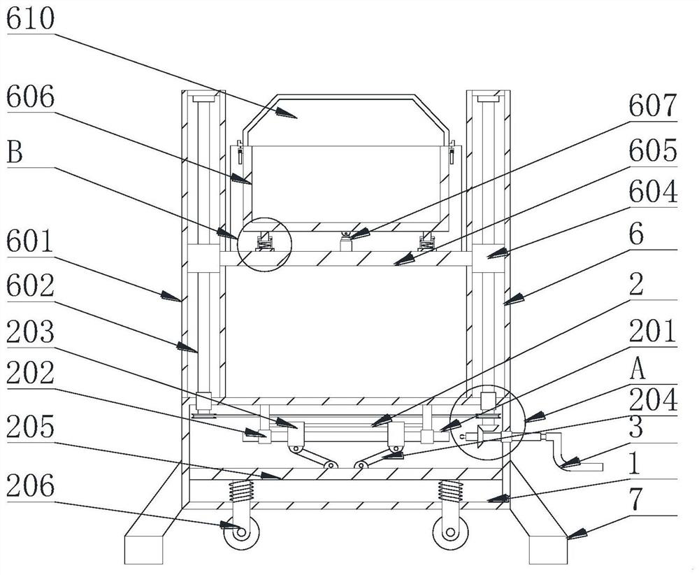 Construction material conveying rail type transfer platform