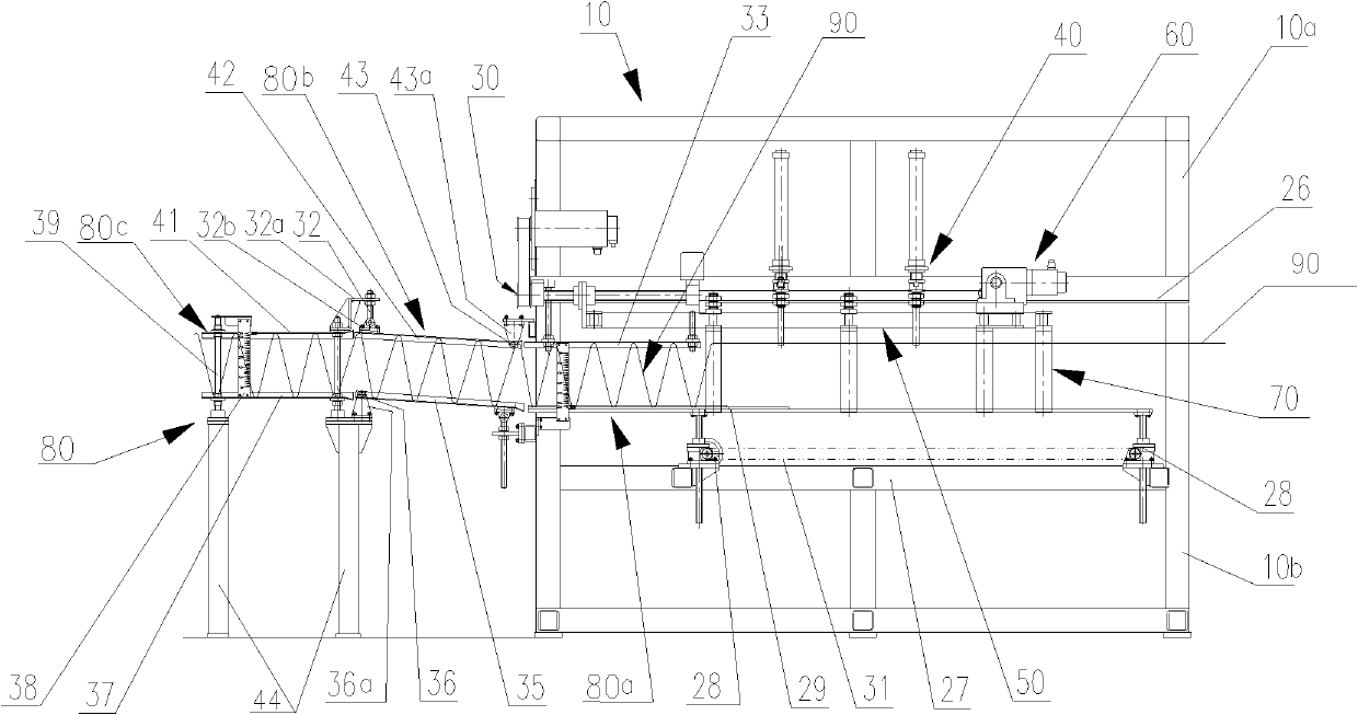 Inversion type bending and molding equipment of pneumatic side rib of truss