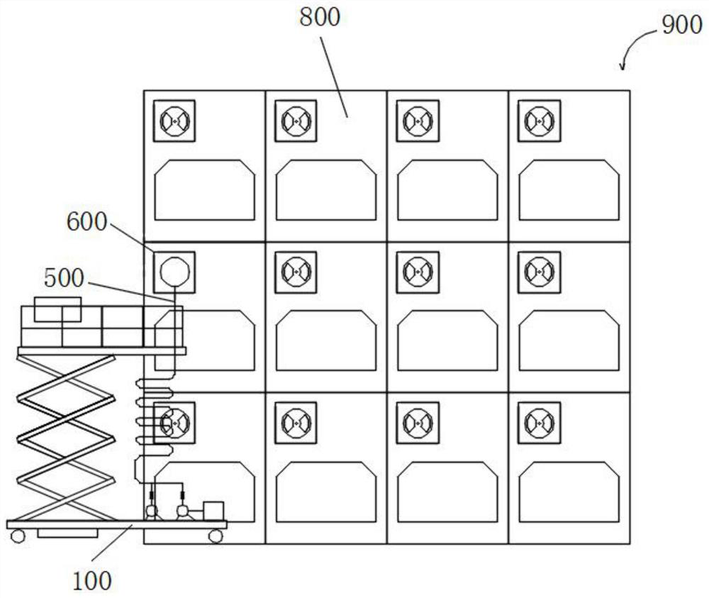 Novel coronavirus killing mobile workstation for refrigerated container yard and method