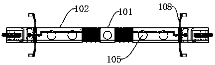 Ballastless track slab crack and open joint automatic detection device with high arrangement performance