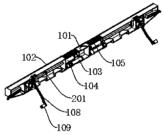 Ballastless track slab crack and open joint automatic detection device with high arrangement performance