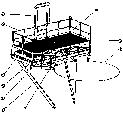 Working platform of high-power offshore wind generator unit tower frame electrical appliance component and mounting method thereof