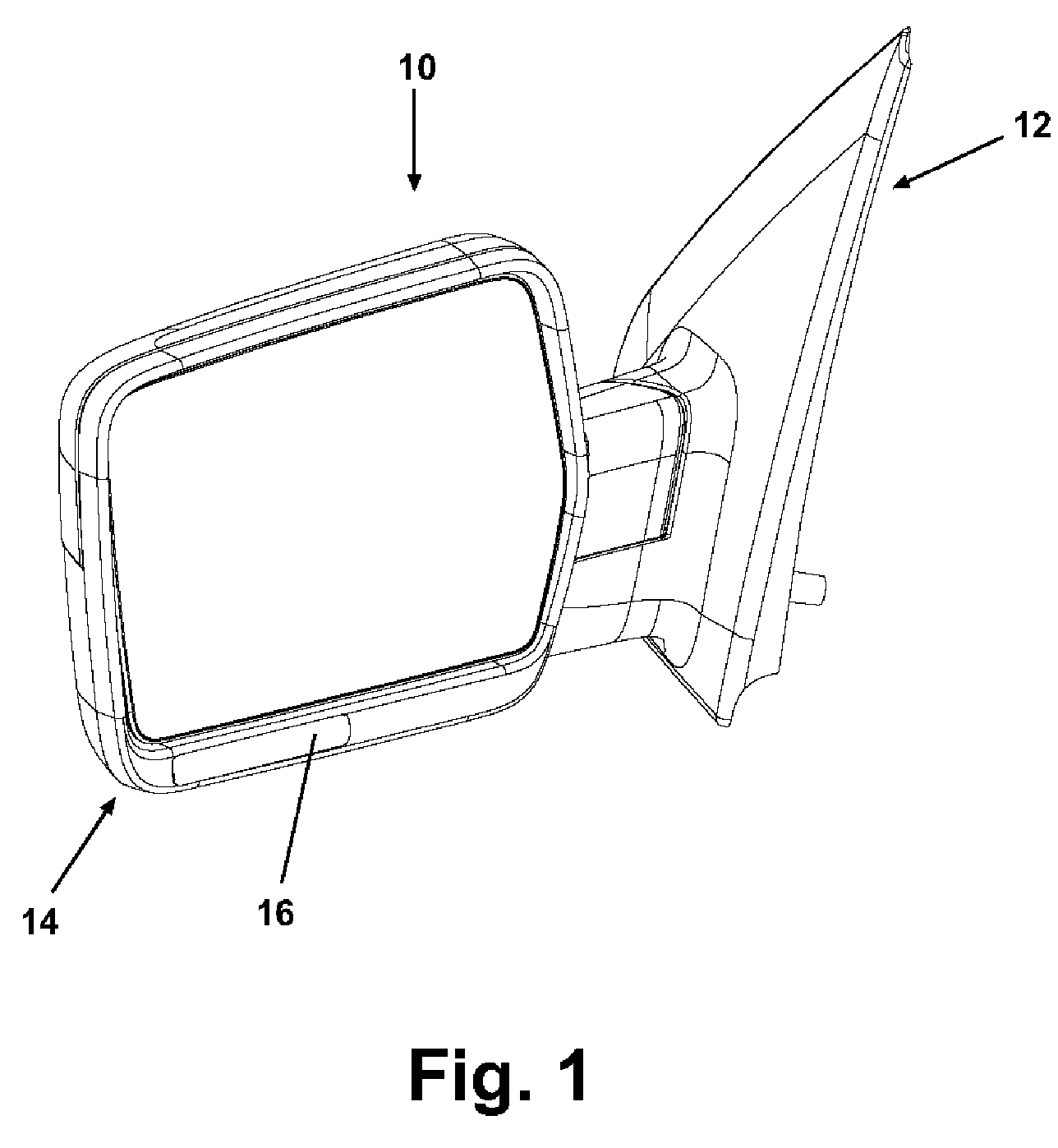 Vehicle mirror with secondary lighting lens for ground illuminator