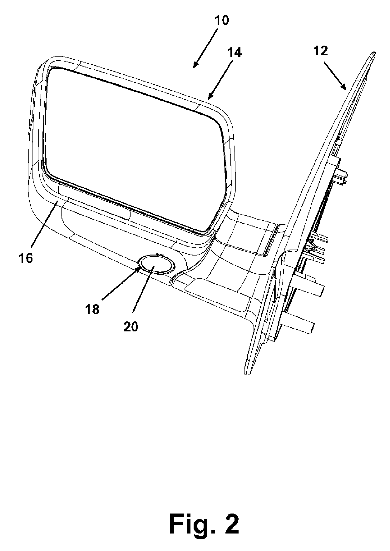 Vehicle mirror with secondary lighting lens for ground illuminator