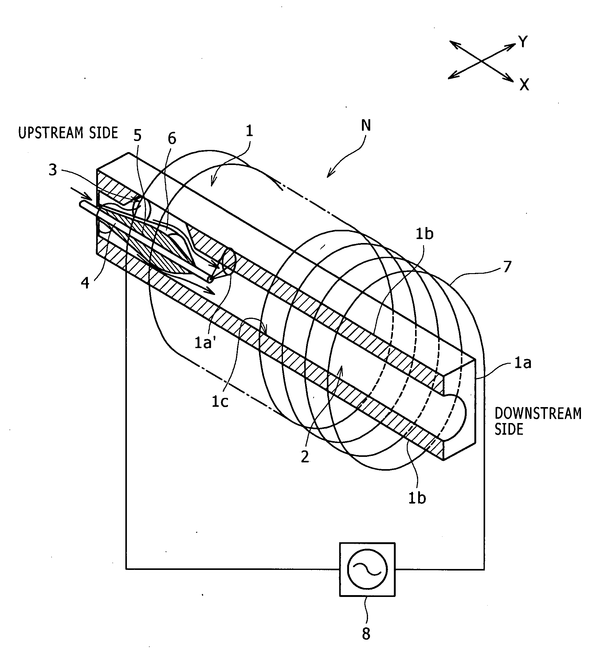 Thermal spraying nozzle device and thermal spraying system using the same