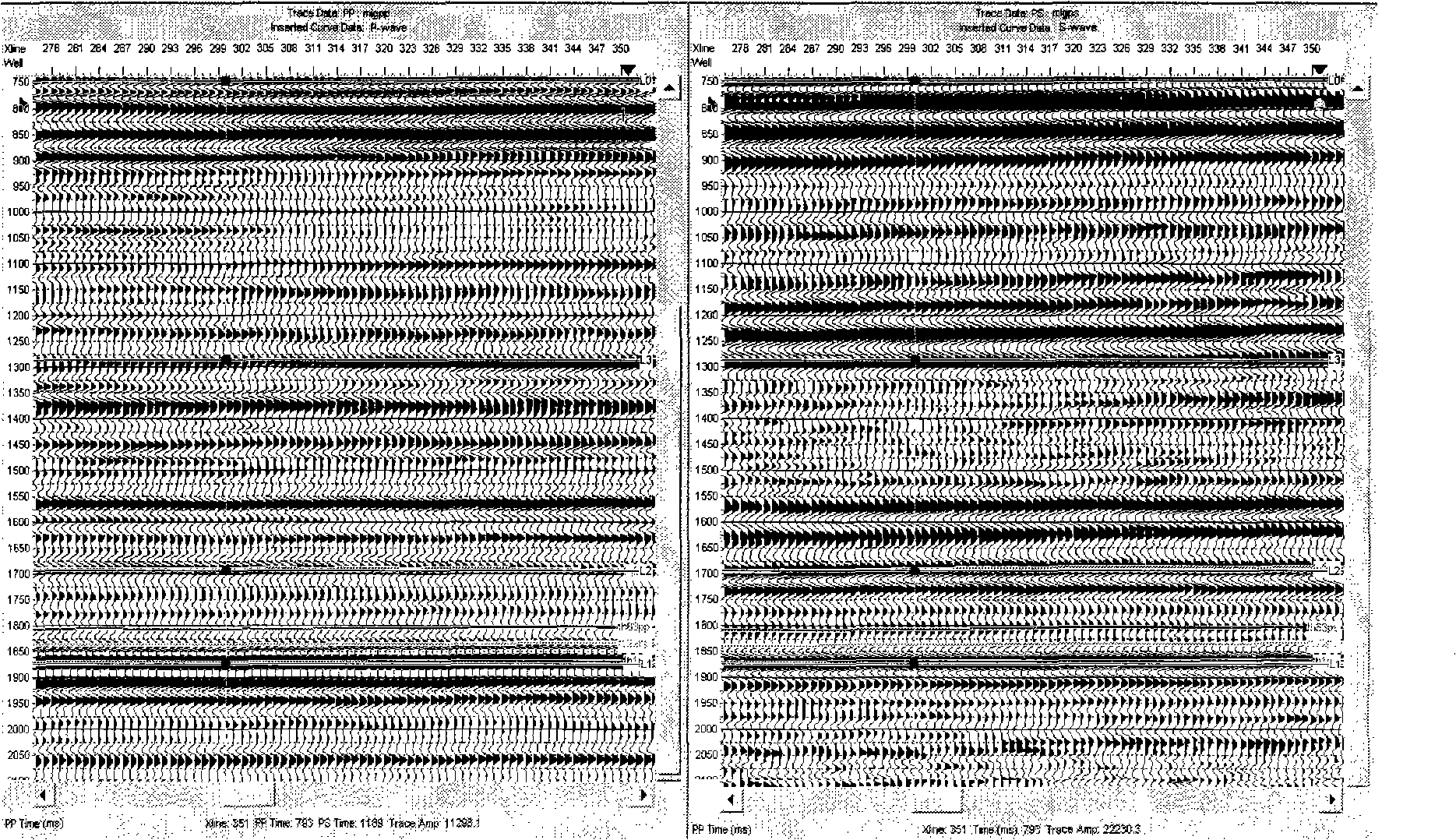 Method for generating longitudinal wave time domain high precision converted wave sectional plane