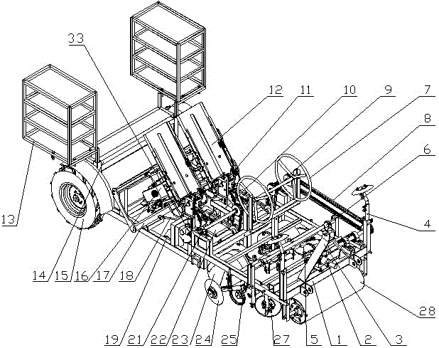 Full-automatic film-laying soil-covering transplanter