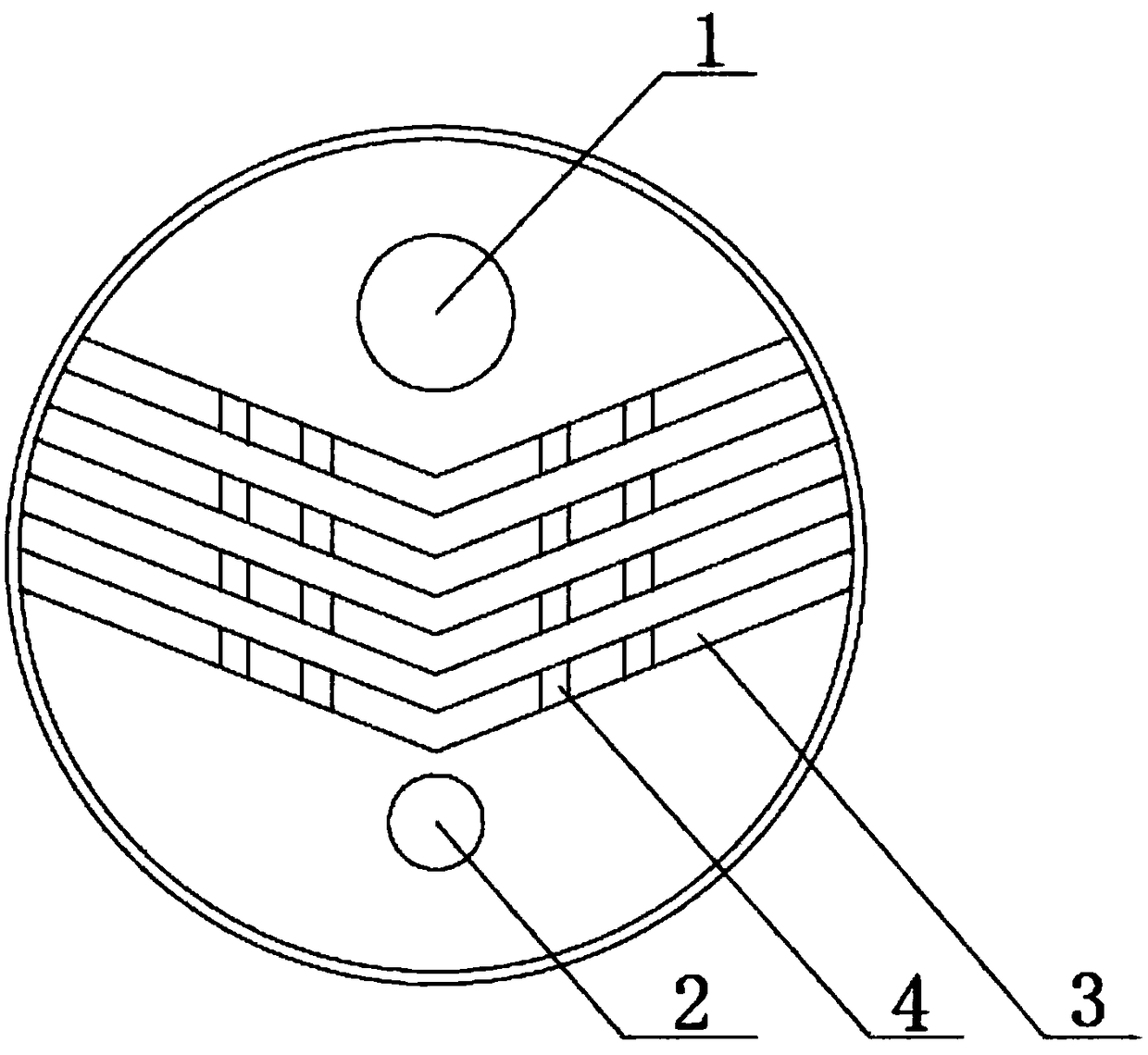 Vapor-liquid two-phase flow asymmetric runner heat-transferring plate piece