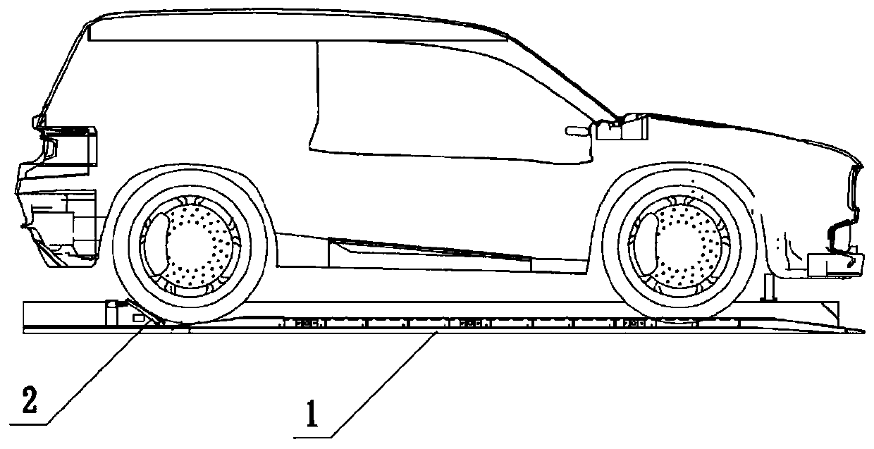 Car carrying board capable of realizing parking in place at a time