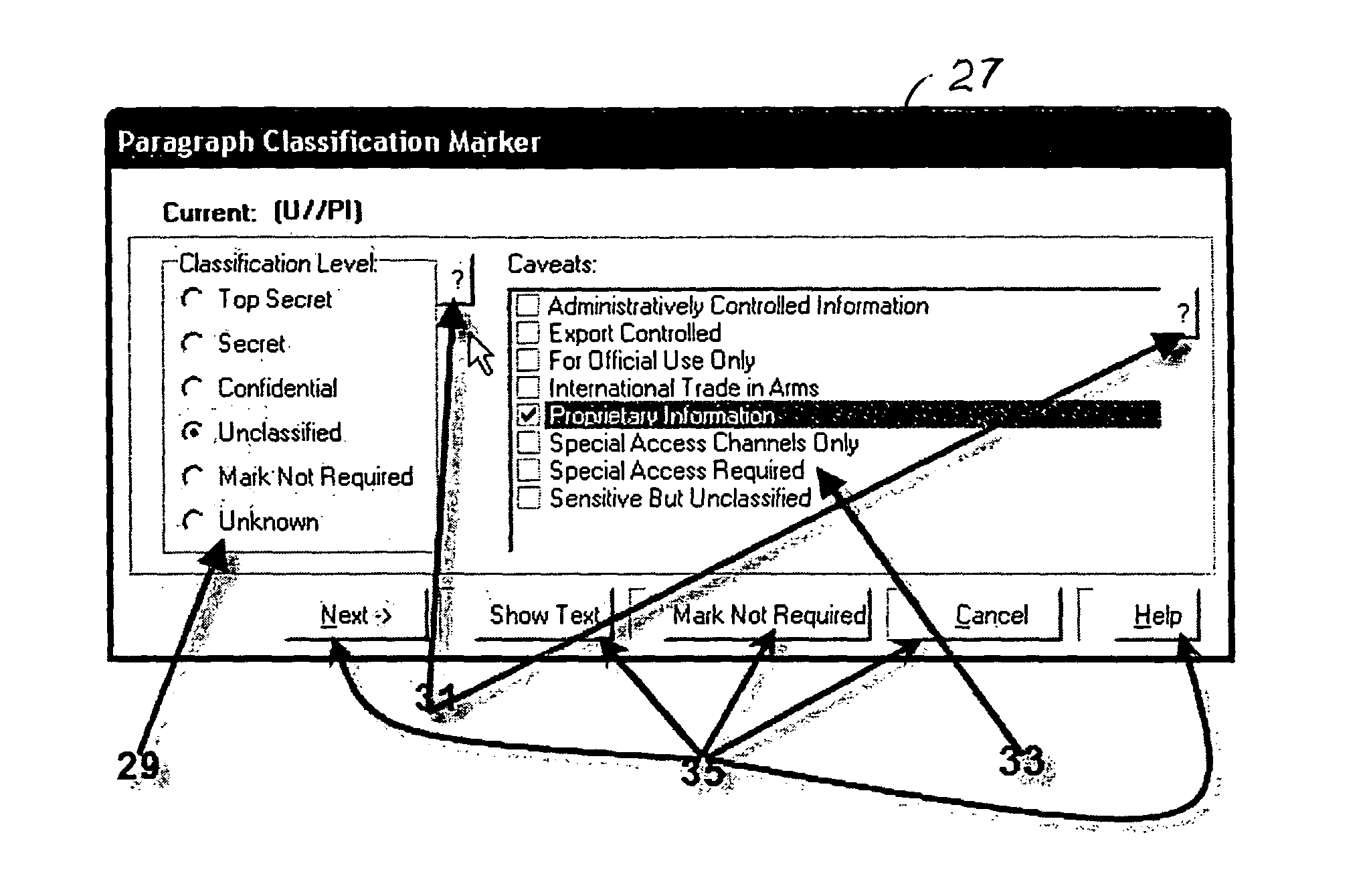 Method for providing customized and automated security assistance, a document marking regime, and central tracking and control for sensitive or classified documents in electronic format