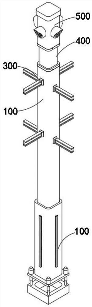 Rustless efficient fabricated building steel cross beam in steel frame structure factory building and bearing column thereof