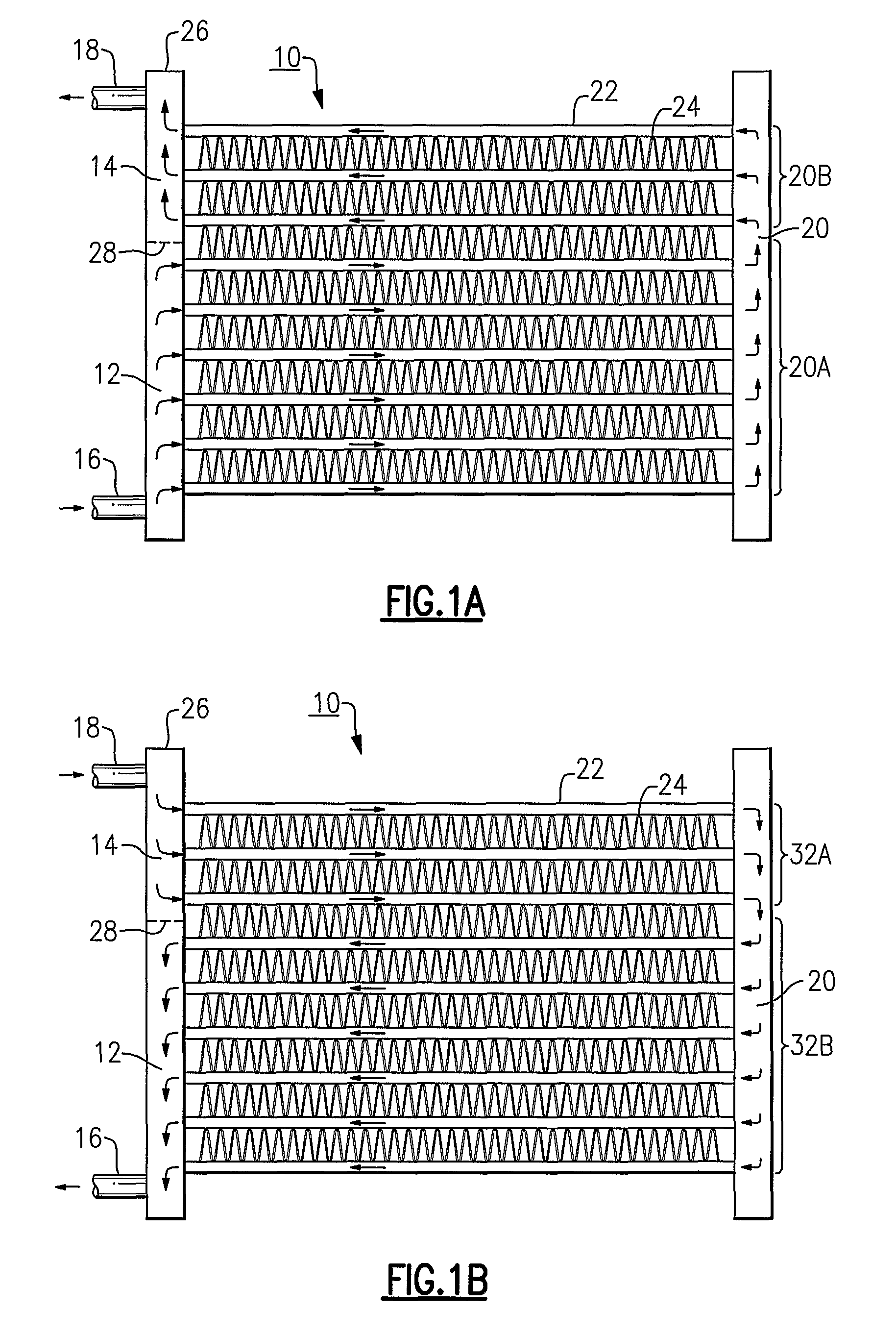 Parallel flow heat exchanger for heat pump applications