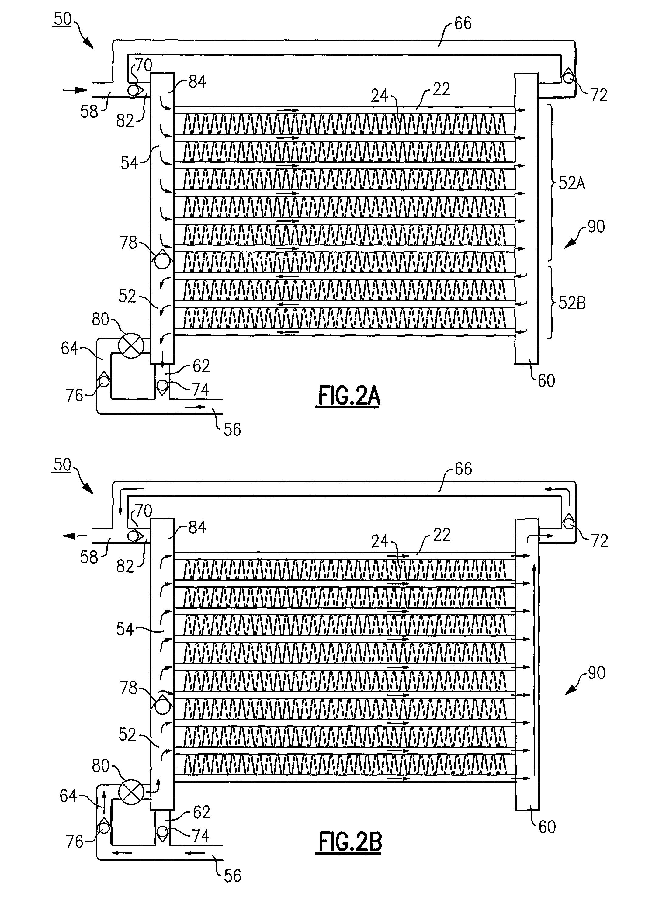 Parallel flow heat exchanger for heat pump applications