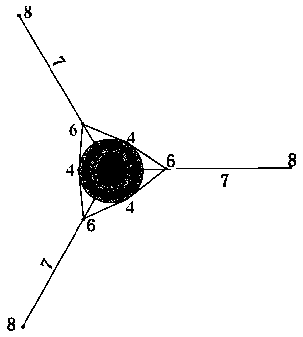 Multi-point mooring structure suitable for offshore floating fan and offshore wind driven generator