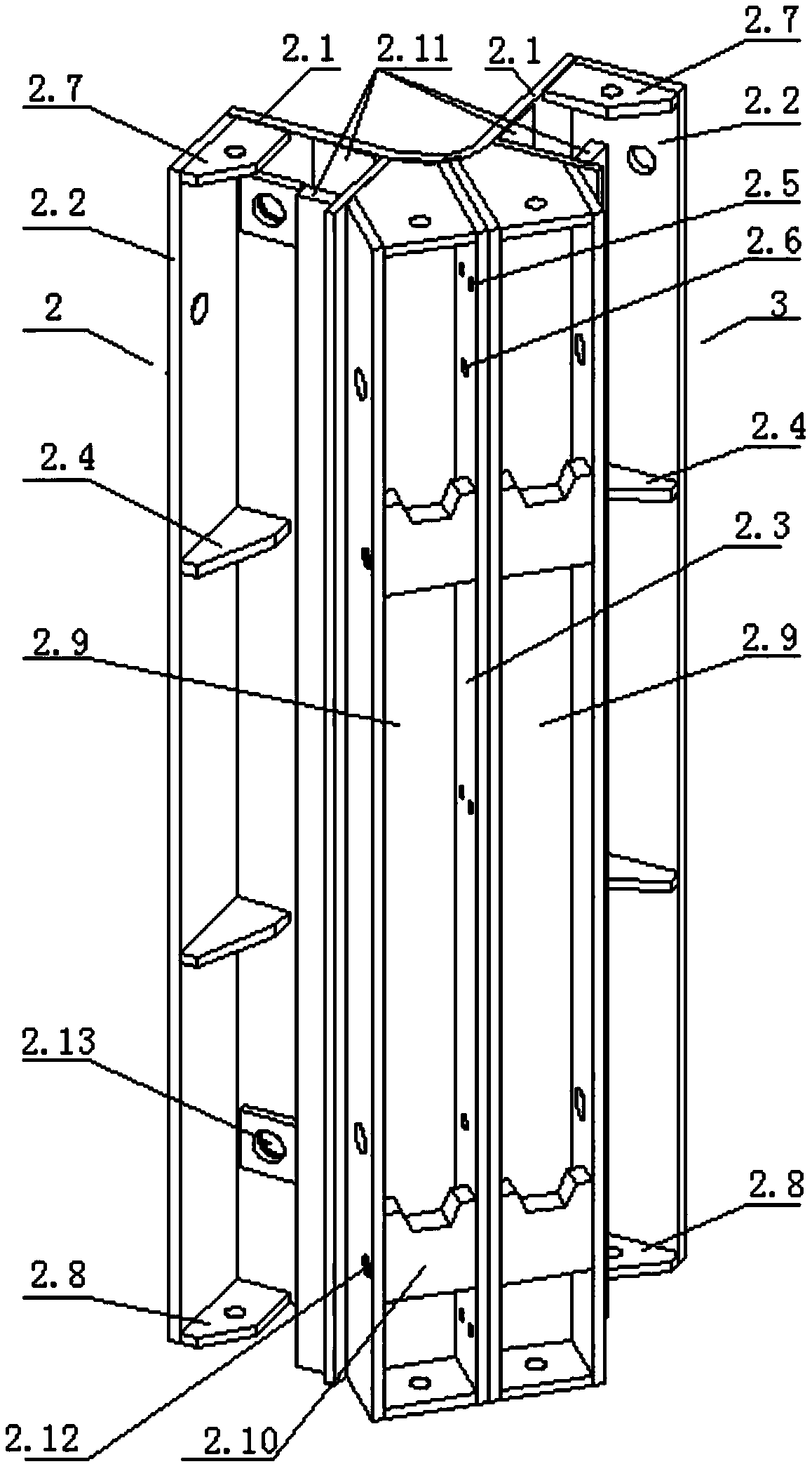 Combined force-bearing device for high-rise building or bridge tower construction